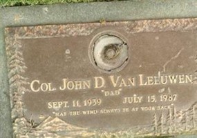 Col John 'Dave' David Van Leeuwen Col John 'Dave' David Van Leeuwen