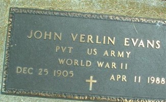 John Verlin "Spud" Evans John Verlin "Spud" Evans
