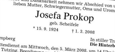 Josefa Scheifele Prokop