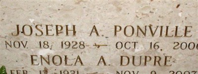 Joseph Alphonse "A.J." Ponville, Sr Joseph Alphonse "A.J." Ponville, Sr