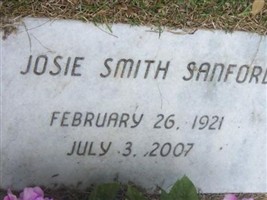 Josie Ester "Aunt Josie" Smith Sanford Josie Ester "Aunt Josie" Smith Sanford