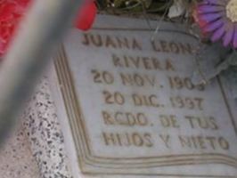 . Juana Leon Rivera . Juana Leon Rivera
