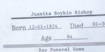 Juanita Boykin Bishop