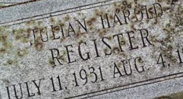 Julian Harold Register Julian Harold Register