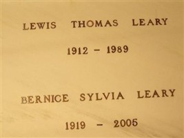 Lewis Thomas Leary Lewis Thomas Leary