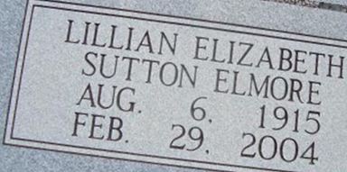 Lillian Elizabeth Sutton Elmore