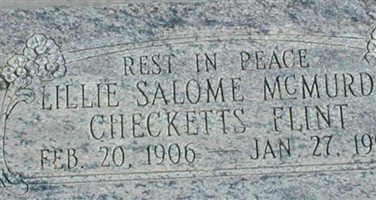 Lillie Salome Mcmurdie Flint