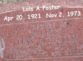 Lois A "Mickey" Foster Lois A "Mickey" Foster
