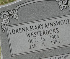 Lorena Mary Ainsworth Westbrooks Lorena Mary Ainsworth Westbrooks