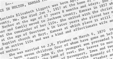Lucinda Elizabeth Liggett Flesher