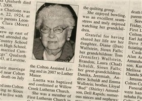 Luetta Charlotte Amundson Qualseth Luetta Charlotte Amundson Qualseth
