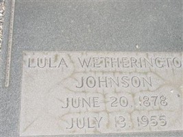 Lula E. Wetherington Johnson Lula E. Wetherington Johnson