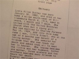 Lydia Alice Duffey Parsons Lydia Alice Duffey Parsons
