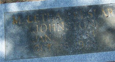M Leatha Johnston Preslar