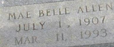 Mae Belle Allen Bowen Mae Belle Allen Bowen