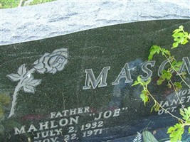 Mahlon "Joe" Mason Mahlon "Joe" Mason
