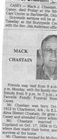 Malcom Jasper "Mack" Chastain Malcom Jasper "Mack" Chastain