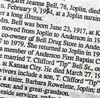 Margaret "Jeanne" Jeanne Bell Margaret "Jeanne" Jeanne Bell