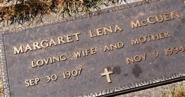 Margaret Lena Tschabold McCuen