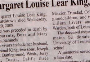 Margaret Louise Fields Lear King