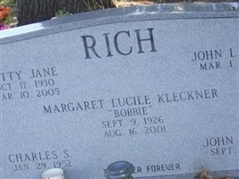 Margaret Lucile Kleckner Rich Margaret Lucile Kleckner Rich
