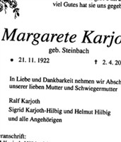 Margarete Steinbach Karjoth