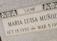 Maria Luisa "Licha" Munoz Maria Luisa "Licha" Munoz