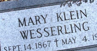 Marie "Mary" PIEPER Klein Wesserling