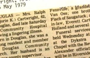 Marjorie Katherine Cartwright Marjorie Katherine Cartwright