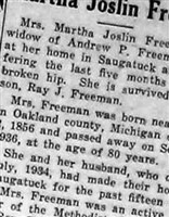 Martha A. Joslin Freeman Martha A. Joslin Freeman