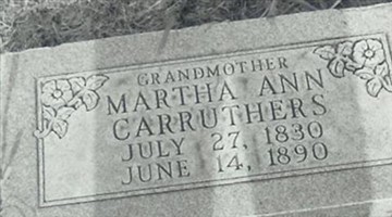 Martha Ann Hockman Carruthers Martha Ann Hockman Carruthers