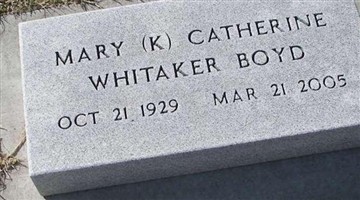 Mary (K) Catherine Whitaker Boyd