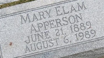 Mary Elam Apperson Mary Elam Apperson