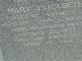 Mary Elizabeth Bliss Haskell Mary Elizabeth Bliss Haskell