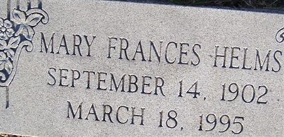 Mary Frances Helms Mary Frances Helms