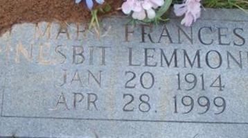 Mary Frances Nesbit Lemmond Mary Frances Nesbit Lemmond