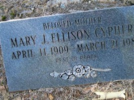 Mary J. Ellison Cyphers Mary J. Ellison Cyphers