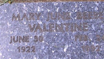 Mary June Beebe Valentine