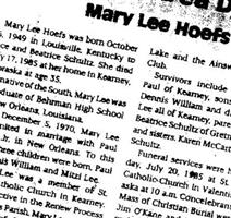 Mary Lee Schultz Hoefs