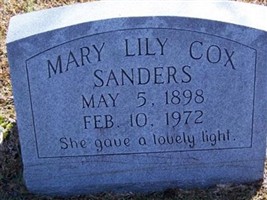 Mary Lily Cox Sanders Mary Lily Cox Sanders