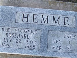 Mary McCormick Hemme Bosshardt