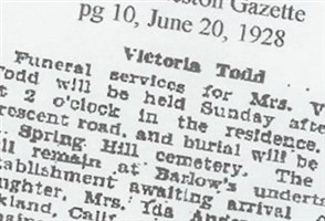 Mary Victoria J. Copen Todd