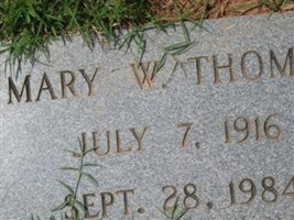 Mary W Thomas Mary W Thomas