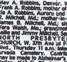 May A. Walsh Robbins May A. Walsh Robbins