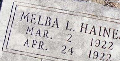 Melba L. Haines Melba L. Haines