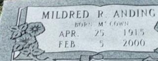 Mildred R. McCown Anding Mildred R. McCown Anding