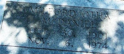 Milford Otha McDANIEL Milford Otha McDANIEL