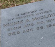 Minnie A McCloud