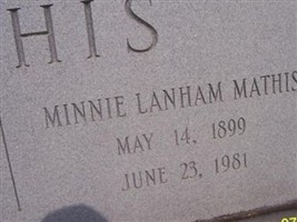 Minnie Lena Lanham Mathis Minnie Lena Lanham Mathis