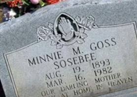 Minnie M. Goss Sosebee Minnie M. Goss Sosebee